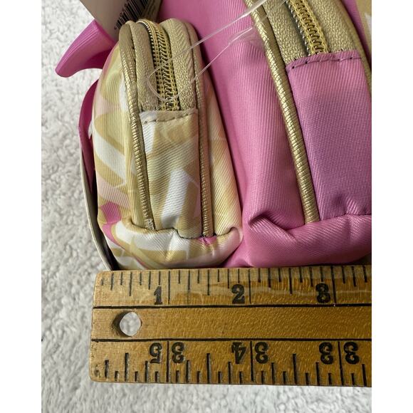 NEW Adrienne Vittadini Travel Cosmetic Bag Trio Pink Beige Bows Design - Picture 11 of 11